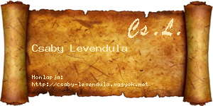 Csaby Levendula névjegykártya